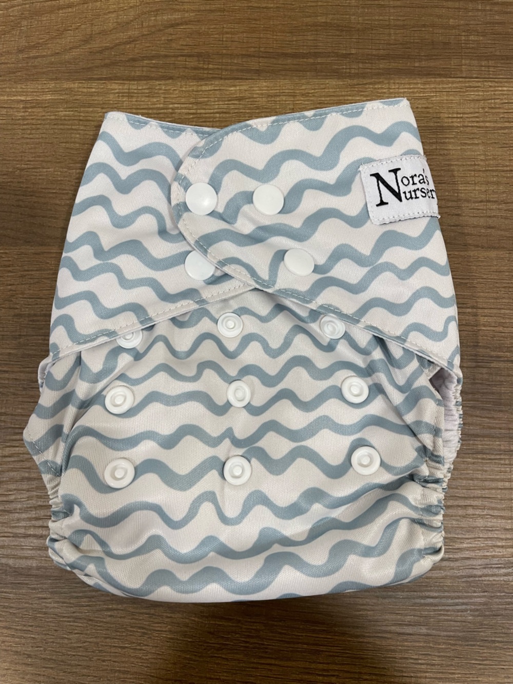 Nora's Nursery White & Gray Reusable Cloth Diaper with Inserts